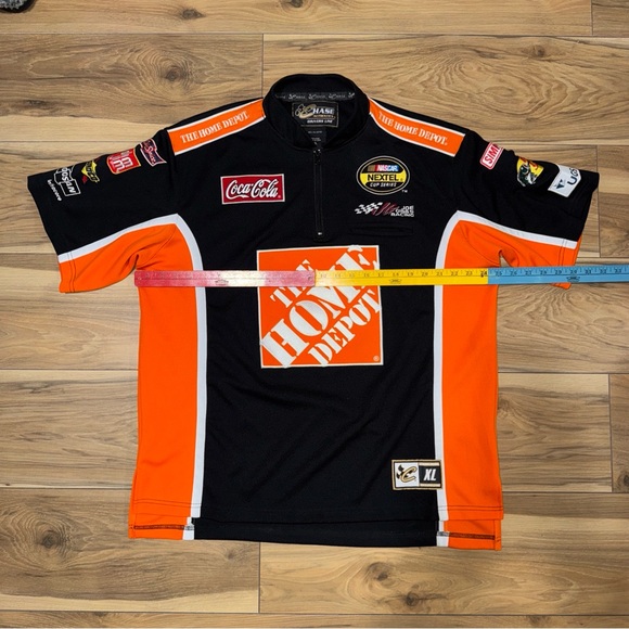 TONY STEWART HOME DEPOT NASCAR CREW PIT ZIP JERSEY CHASE AUTHENTICS PATCHWORK XL